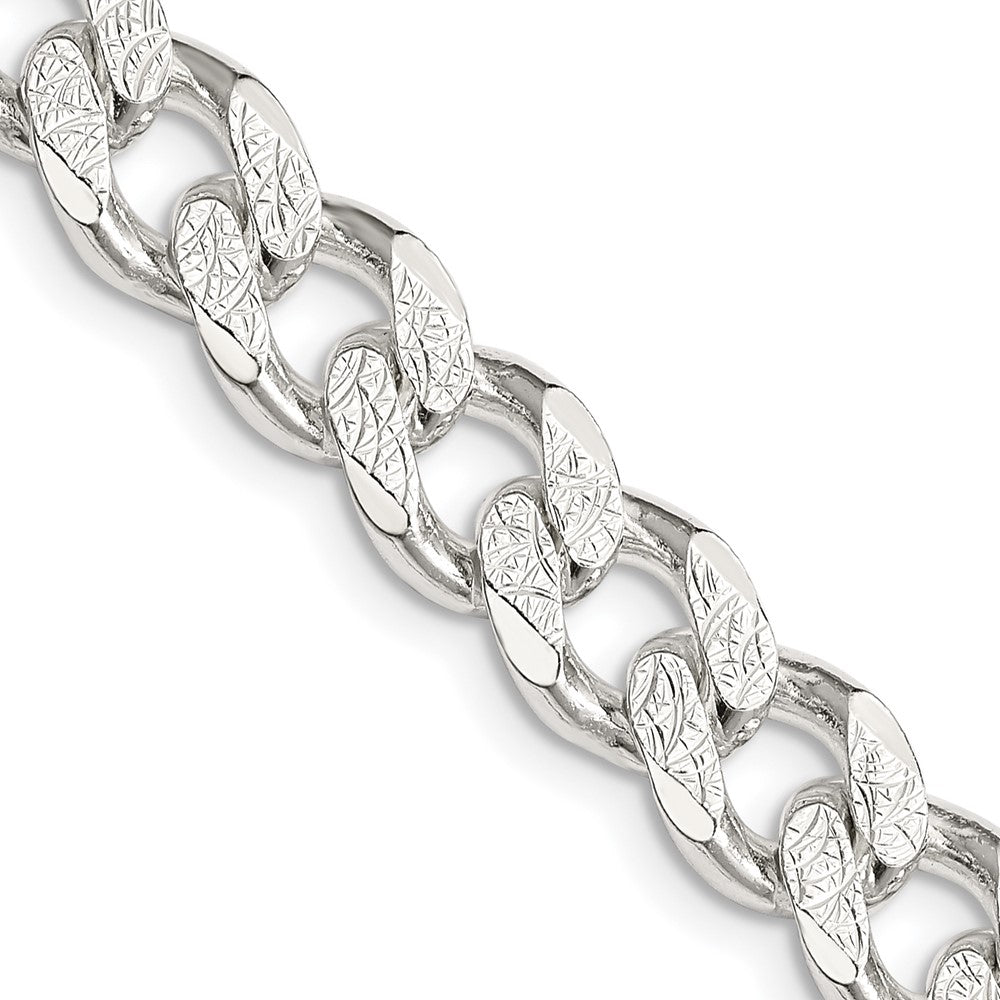 Sterling Silver 9.3mm Pav������������������������������������������������������ Curb ChainQCF250