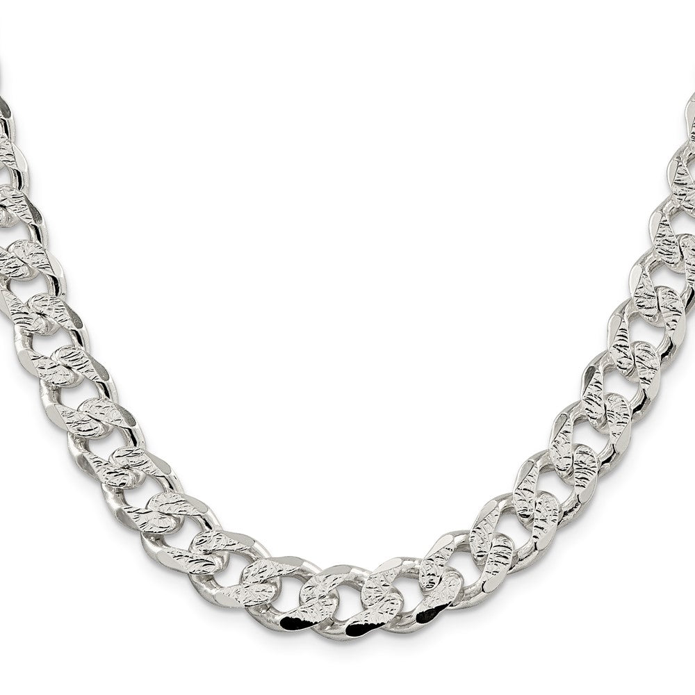 Sterling Silver 11.0mm Pav������������������������������������������������������ Curb ChainQCF300