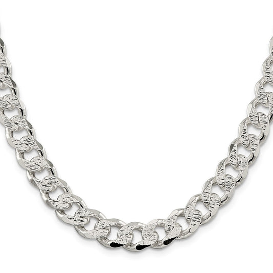 Sterling Silver 11.0mm Pav������������������������������������������������������ Curb ChainQCF300