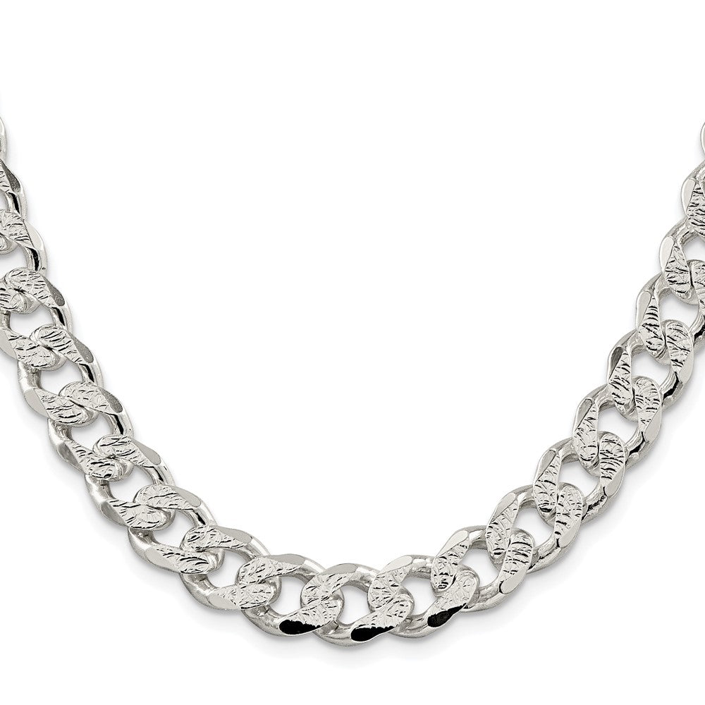 Sterling Silver Rhodium-plated 11.0mm Pav������������������������������������������������������ Curb ChainQCF300R