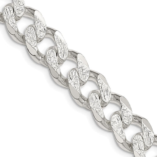 Sterling Silver 11.0mm Pav������������������������������������������������������ Curb ChainQCF300
