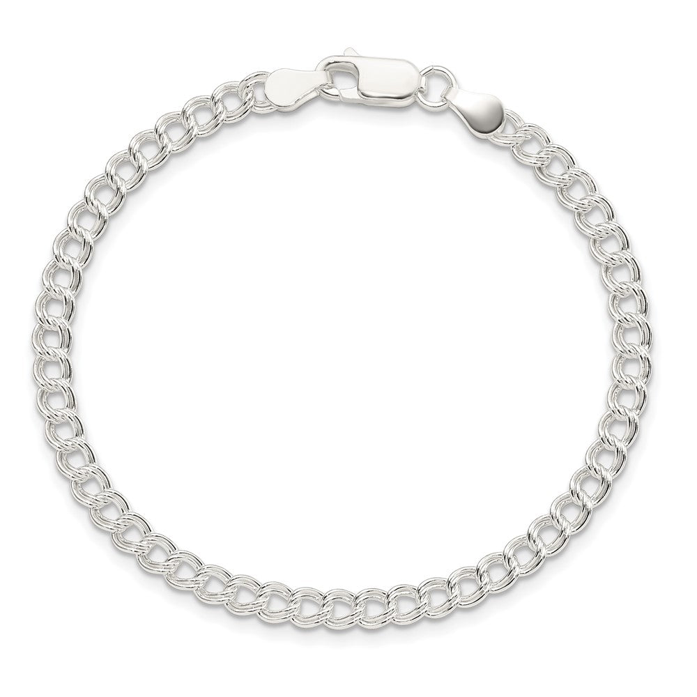 Sterling Silver 4.25mm Double Link Charm Bracelet QCH060-7