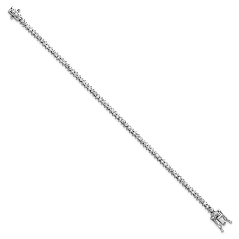 Cheryl M Sterling Silver Rhodium-plated Polished CZ Tennis Bracelet QCM1674-7.25