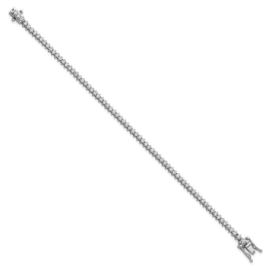 Cheryl M Sterling Silver Rhodium-plated Polished CZ Tennis Bracelet QCM1674-7.25