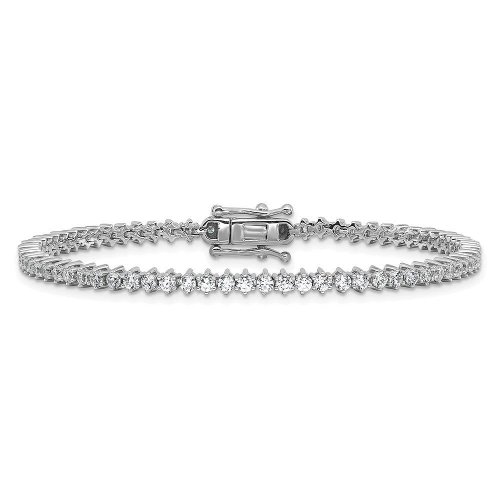 Cheryl M Sterling Silver Rhodium-plated Polished CZ Tennis Bracelet QCM1674-7.25