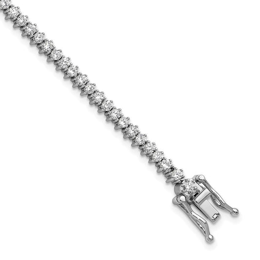 Cheryl M Sterling Silver Rhodium-plated Polished CZ Tennis Bracelet QCM1674-7.25