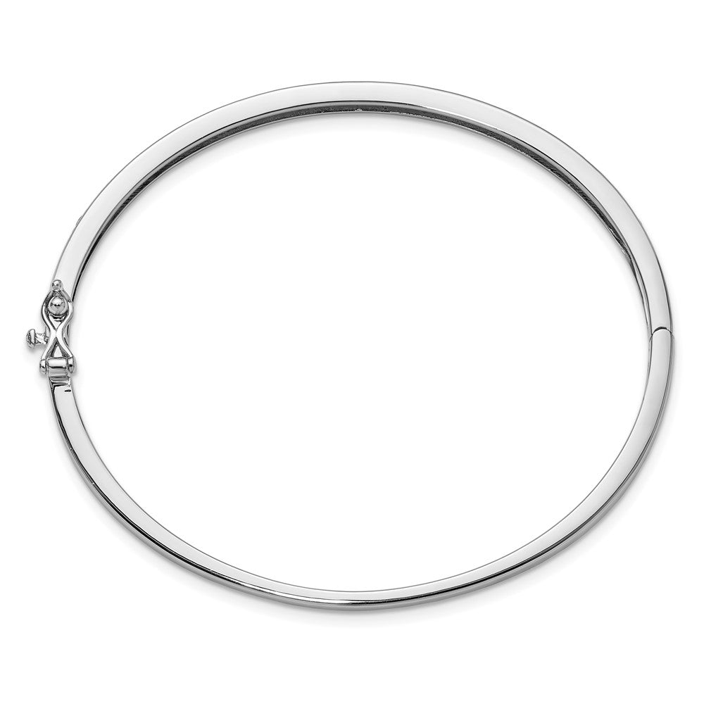 Cheryl M Sterling Silver Rhodium-plated Polished CZ Hinged Bangle QCM1775