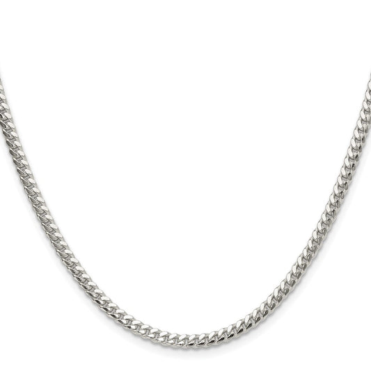Sterling Silver Polished 3.4mm Domed Curb ChainQDB100