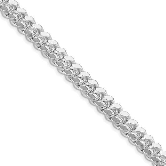 Sterling Silver Rhodium-plated 9mm Polished Domed Curb ChainQDB250R