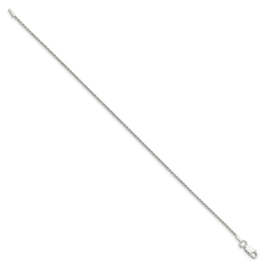 Sterling Silver 1.2mm Diamond-cut Rope Chain Anklet QDC015-8