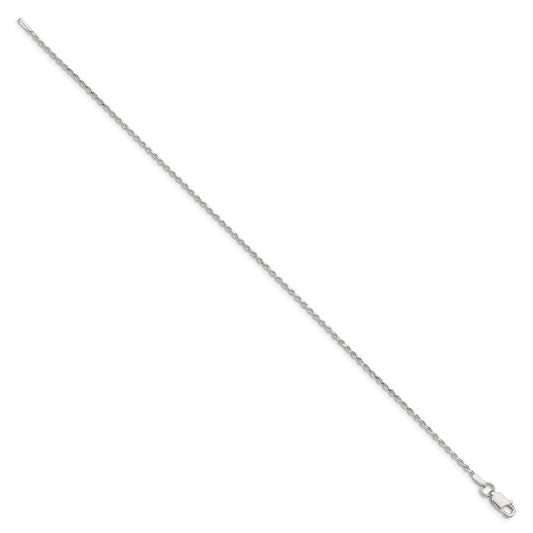 Sterling Silver 1.5mm Diamond-cut Rope Chain Anklet QDC020-8