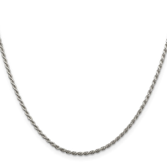 Sterling Silver 1.85mm Diamond-cut Rope ChainQDC030