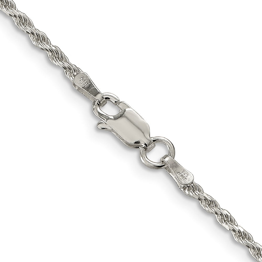 Sterling Silver Rhodium-plated 1.85mm Diamond-cut Rope ChainQDC030R