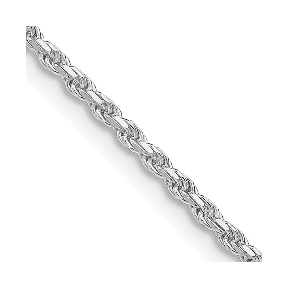 Sterling Silver Rhodium-plated 1.85mm Diamond-cut Rope ChainQDC030R