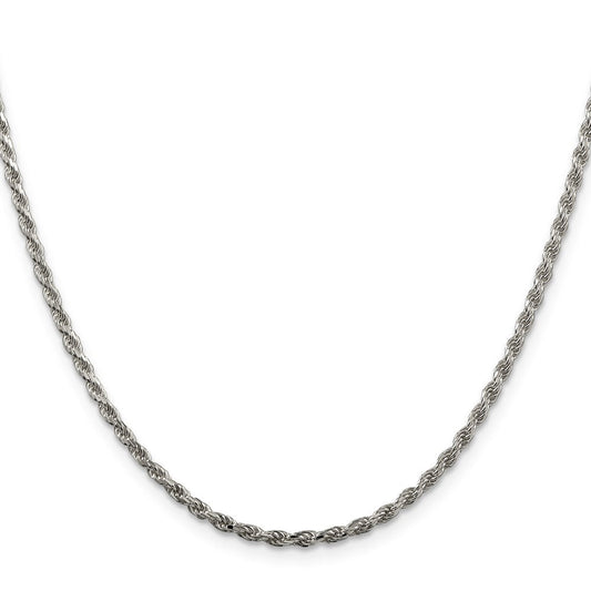 Sterling Silver 2.25mm Diamond-cut Rope ChainQDC050