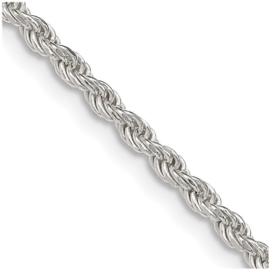 Sterling Silver 2.25mm Diamond-cut Rope ChainQDC050