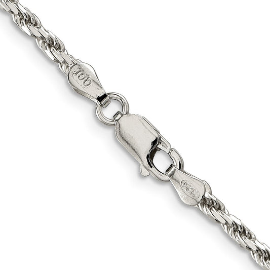 Sterling Silver 2.5mm Diamond-cut Rope ChainQDC055