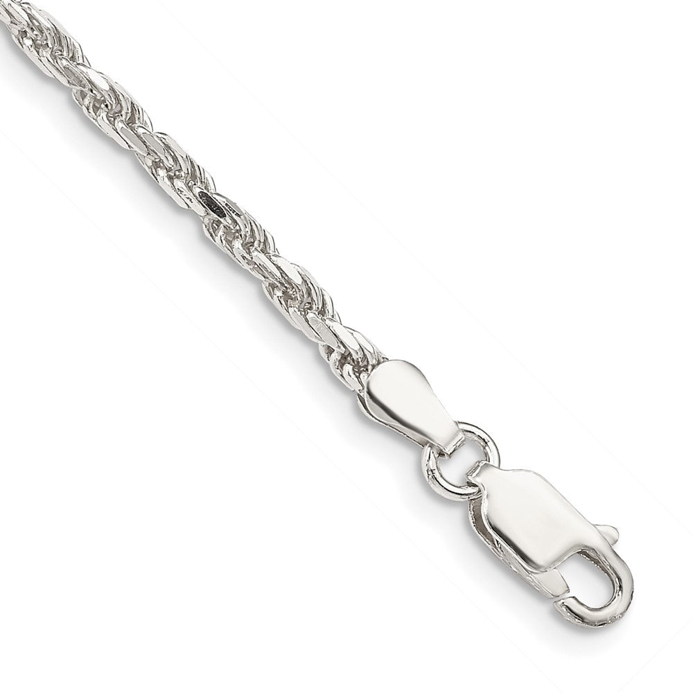 Sterling Silver 2.5mm Diamond-cut Rope Chain QDC055-8
