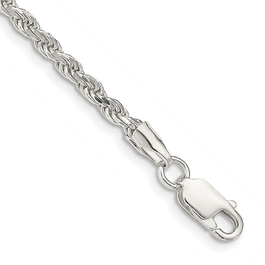 Sterling Silver 2.75mm Diamond-cut Rope Chain QDC060-8
