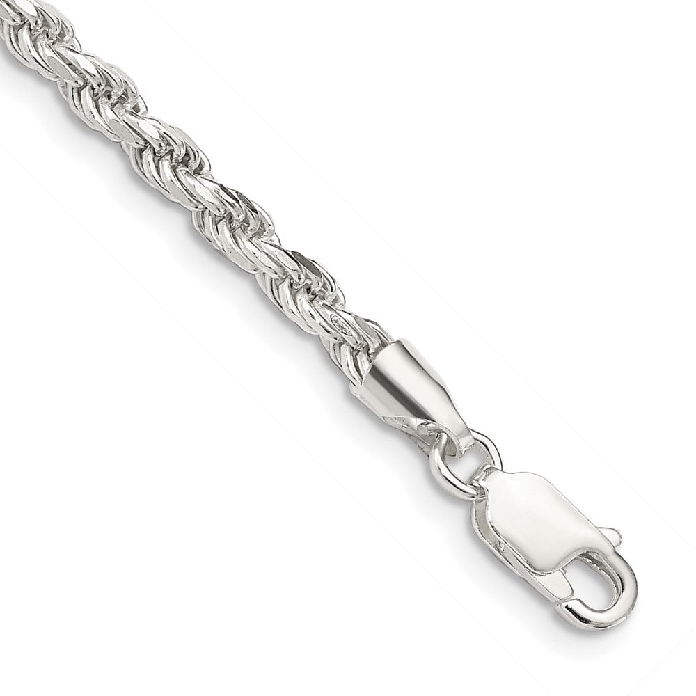 Sterling Silver 3.2mm Diamond-cut Rope Chain QDC070-8