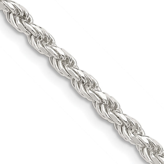Sterling Silver 3.2mm Diamond-cut Rope ChainQDC070