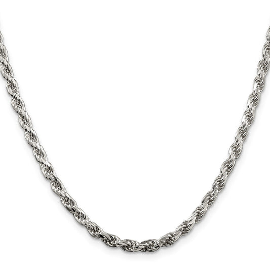 Sterling Silver 3.75mm Diamond-cut Rope ChainQDC080