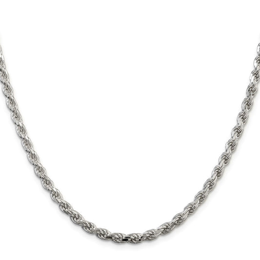 Sterling Silver 4.25mm Diamond-cut Rope ChainQDC090