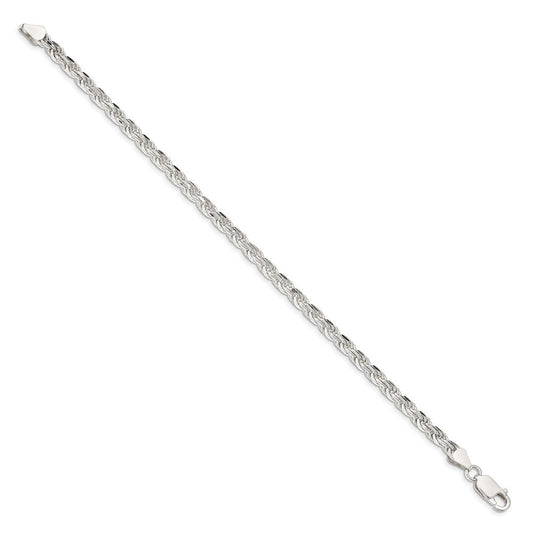 Sterling Silver 4.25mm Diamond-cut Rope Chain QDC090-8