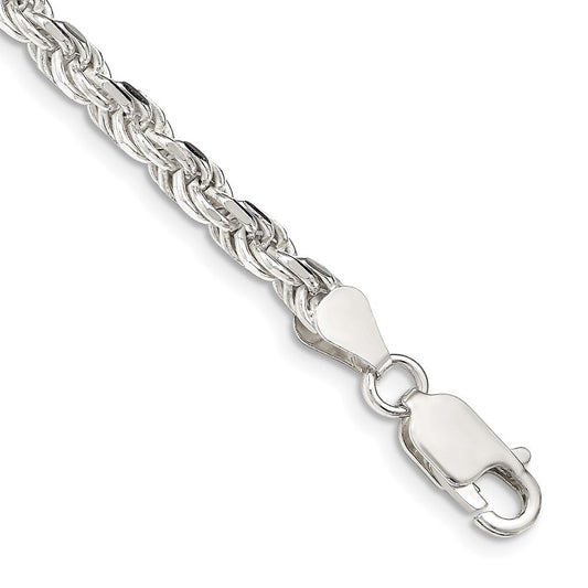 Sterling Silver 4.25mm Diamond-cut Rope Chain QDC090-8