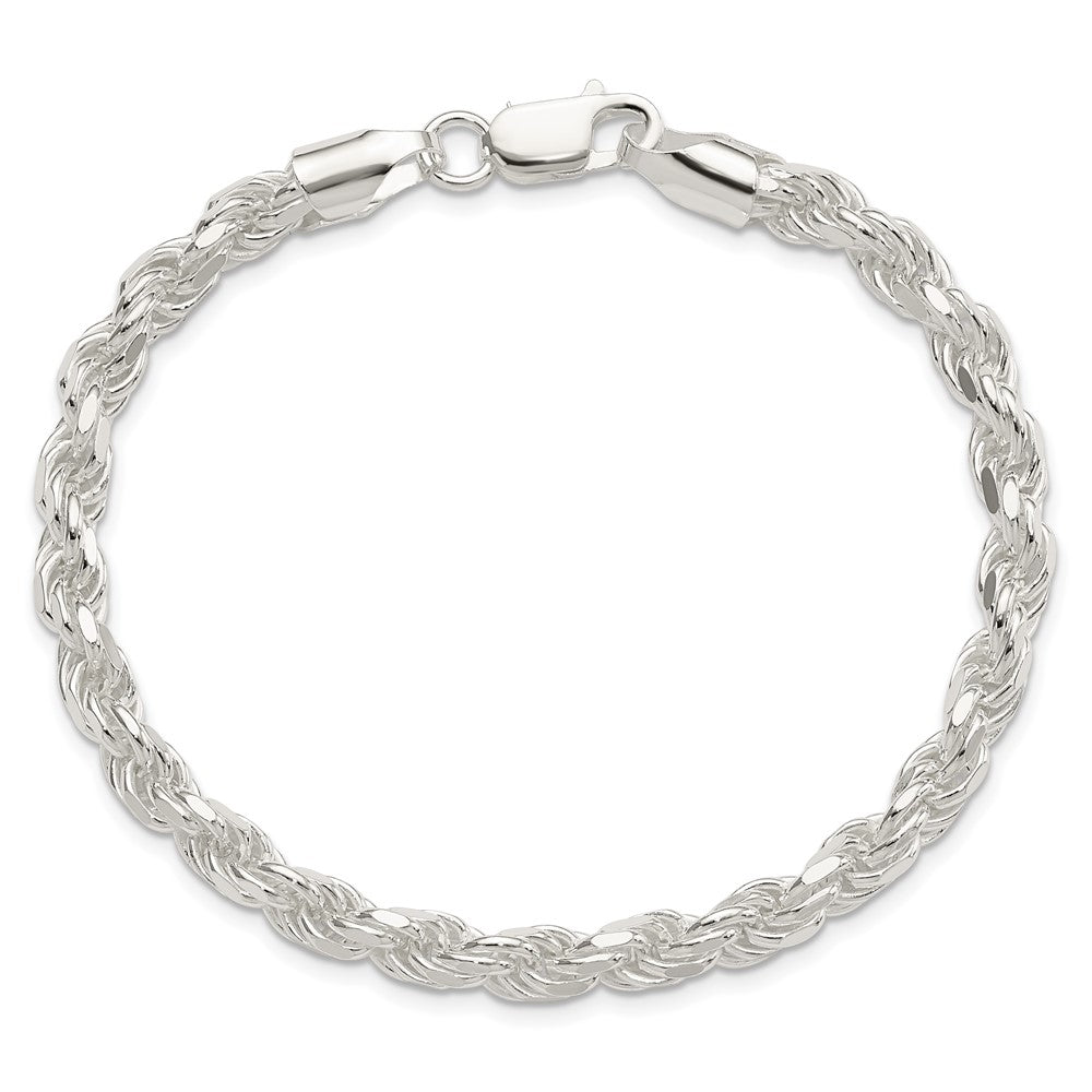 Sterling Silver 5.75mm Diamond-cut Rope Chain QDC120-7
