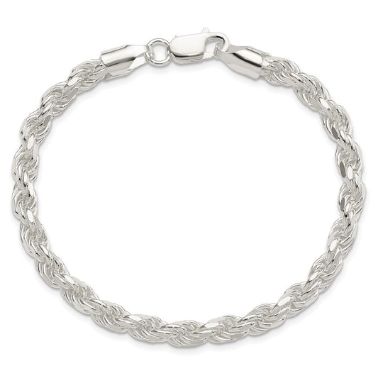 Sterling Silver 5.75mm Diamond-cut Rope Chain QDC120-7