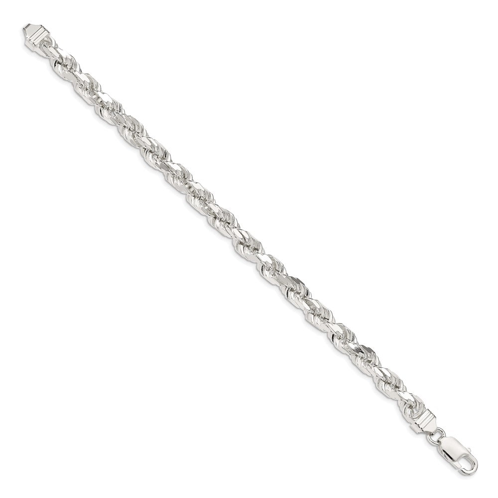 Sterling Silver 6.5mm Diamond-cut Rope Chain QDC140-8