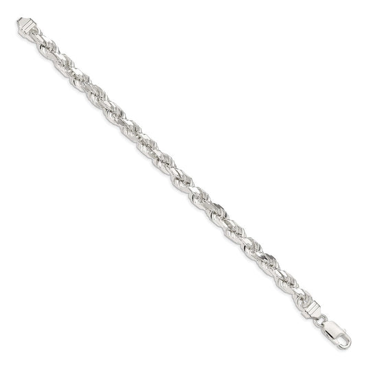 Sterling Silver 6.5mm Diamond-cut Rope Chain QDC140-8