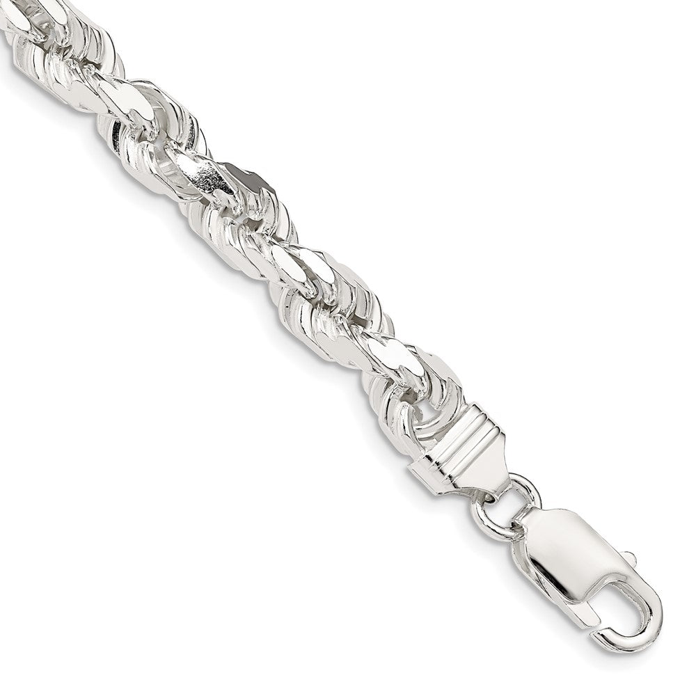 Sterling Silver 6.5mm Diamond-cut Rope Chain QDC140-8