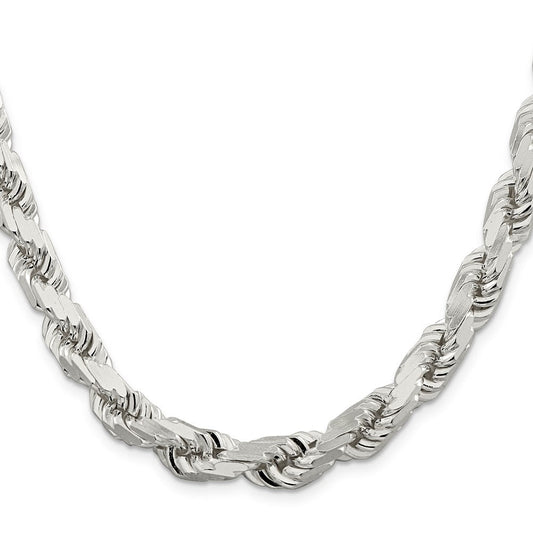 Sterling Silver 9.0mm Diamond-cut Rope ChainQDC200