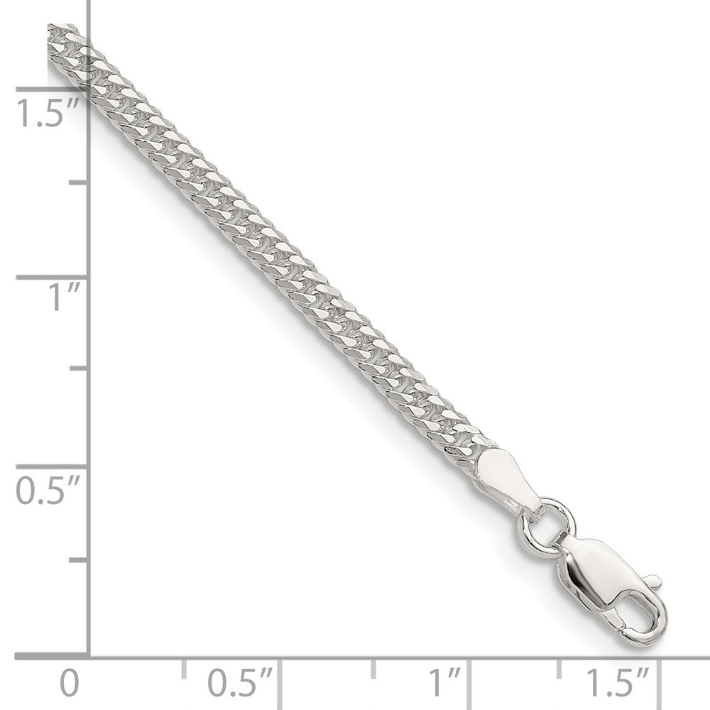 Sterling Silver Polished 3.0mm Double Diamond-cut Curb Chain QDD060-8