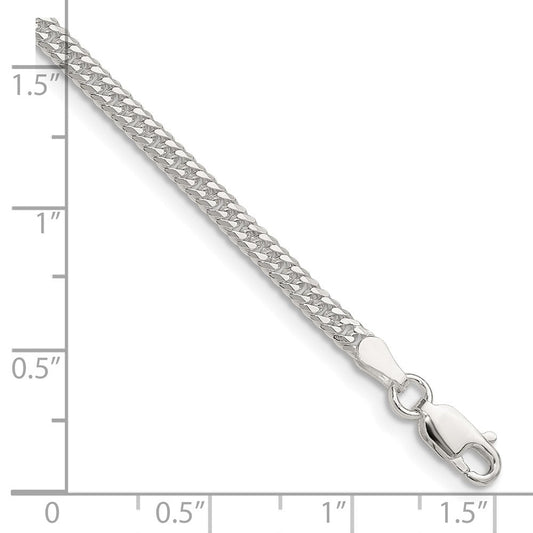 Sterling Silver Polished 3.0mm Double Diamond-cut Curb Chain QDD060-8