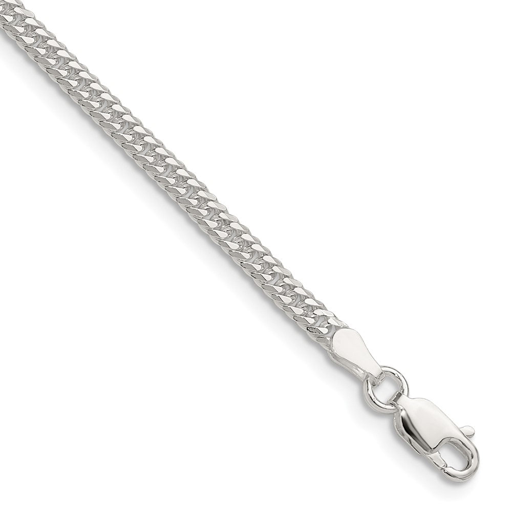 Sterling Silver Polished 3.0mm Double Diamond-cut Curb Chain QDD060-8