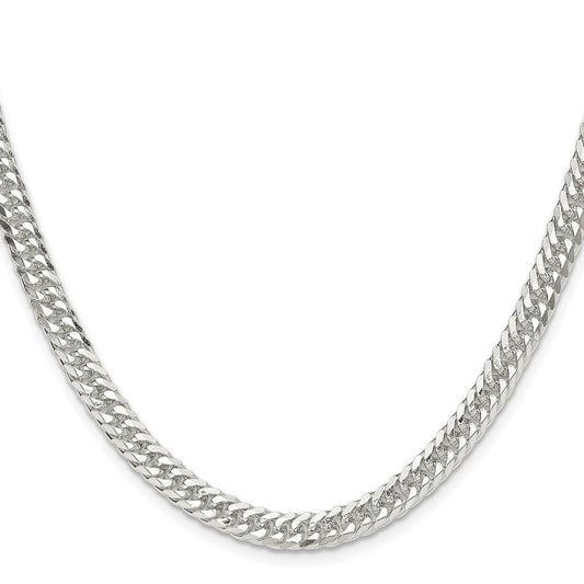 Sterling Silver Polished 5.7mm Double Diamond-cut Curb ChainQDD120