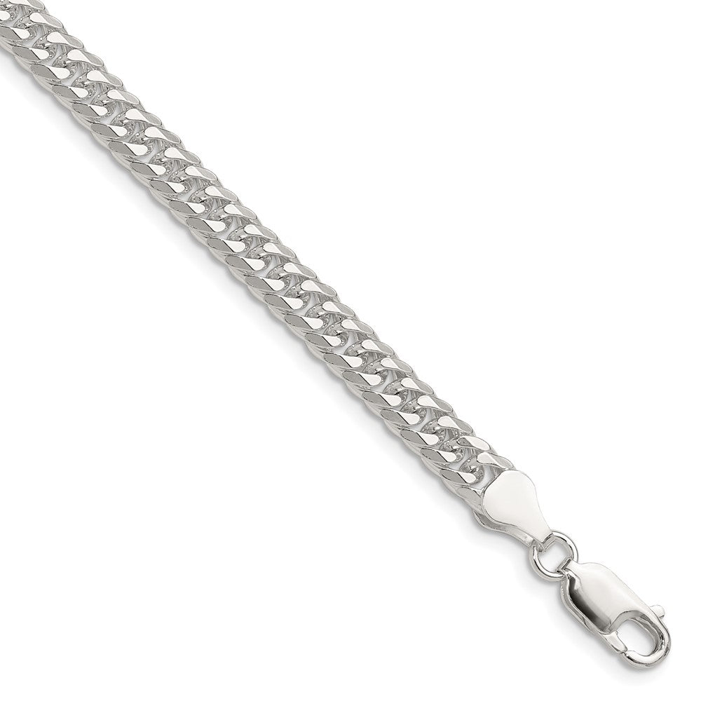 Sterling Silver Polished 5.7mm Double Diamond-cut Curb Chain QDD120-8