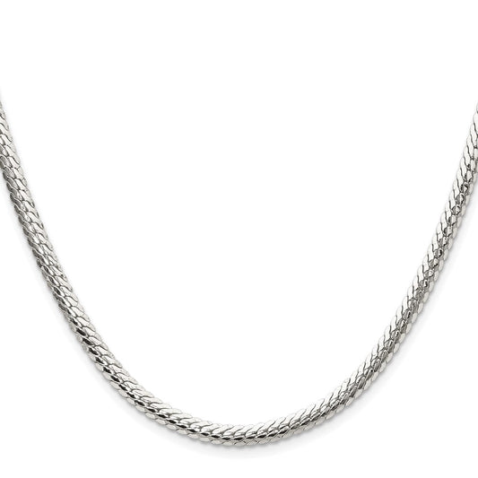 Sterling Silver Polished 4.1mm Double Oval Flat ChainQDOF080