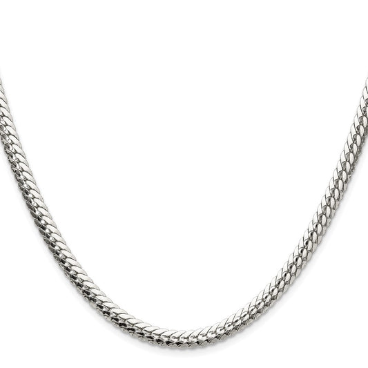 Sterling Silver Polished 5.1mm Double Oval Flat ChainQDOF100