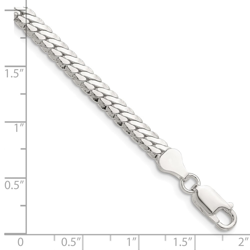 Sterling Silver Polished 5.1mm Double Oval Flat Chain QDOF100-8