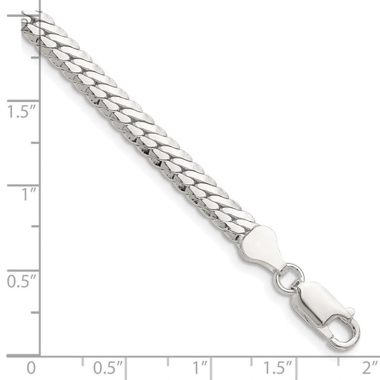 Sterling Silver Polished 5.1mm Double Oval Flat Chain QDOF100-8