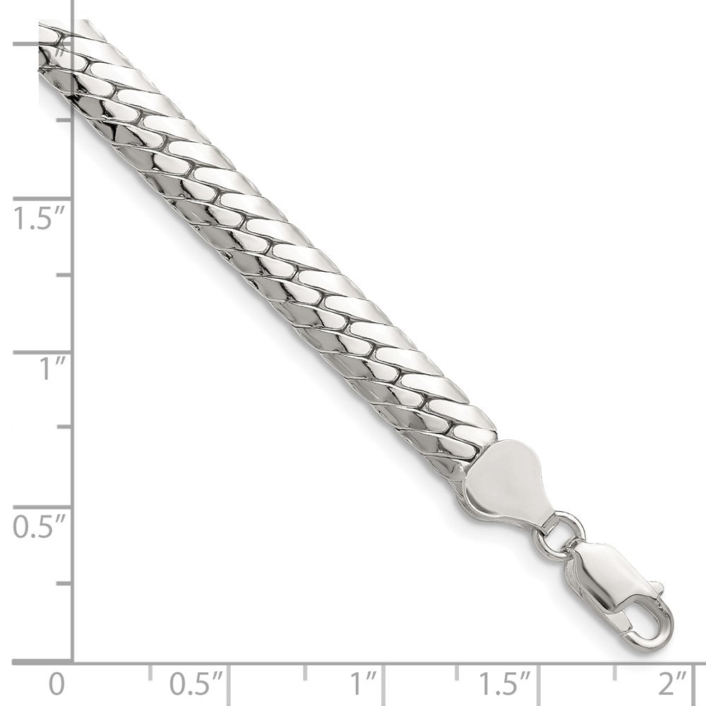 Sterling Silver Polished 6.25mm Double Oval Flat Chain QDOF120-8