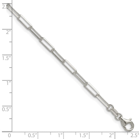 Sterling Silver 3.1mm D/C Paperclip Chain QDPC080-8