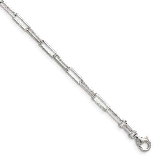 Sterling Silver 3.1mm D/C Paperclip Chain QDPC080-8