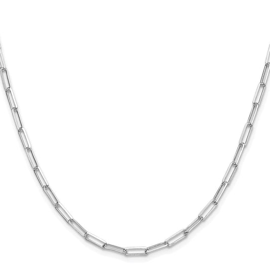 Sterling Silver Rhodium-plated 3.1mm D/C Paperclip ChainQDPC080R