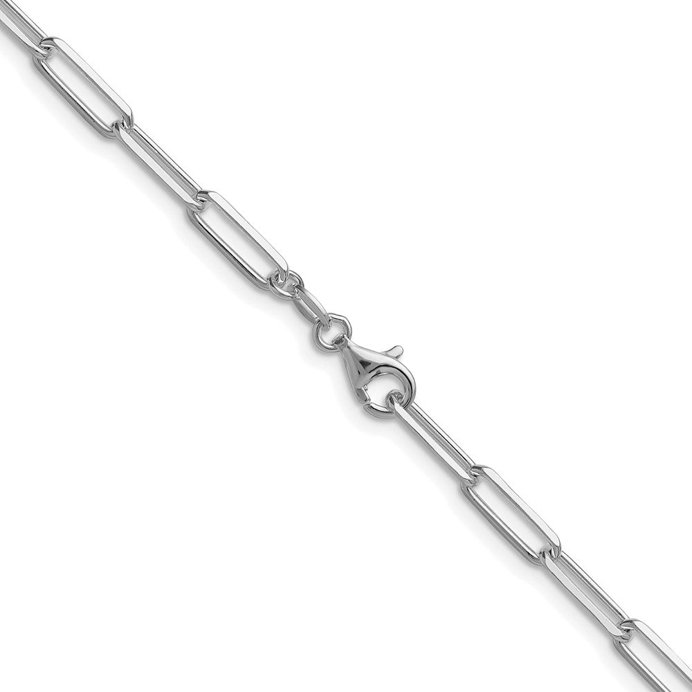 Sterling Silver Rhodium-plated 3.5mm D/C Paperclip ChainQDPC100R