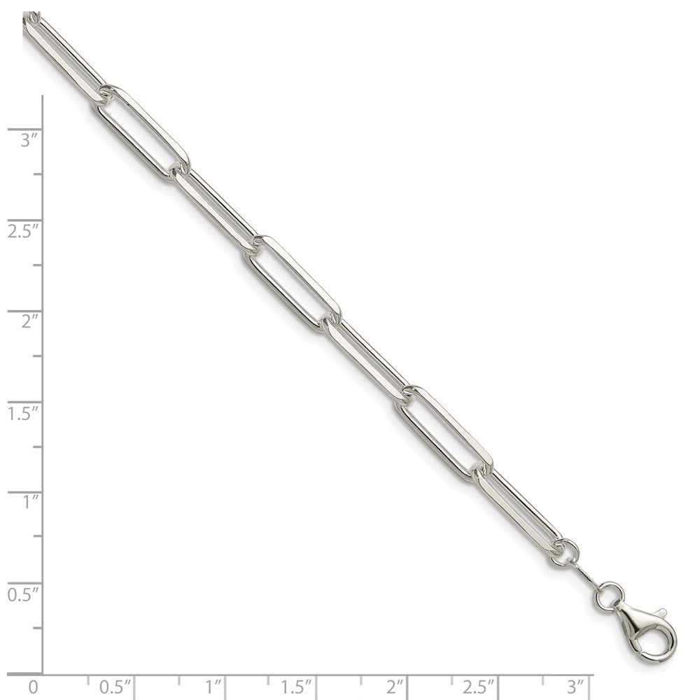 Sterling Silver 5.5mm D/C Paperclip Chain QDPC150-8